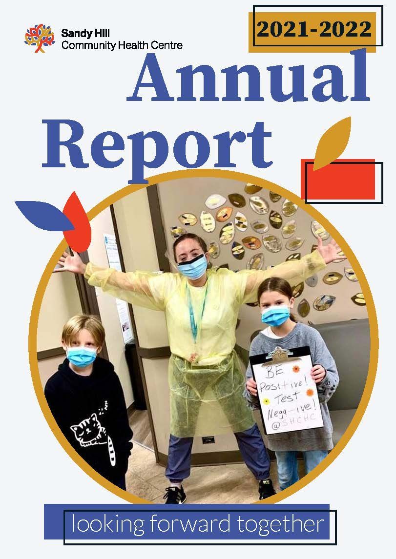 Cover page of the Sandy Hill Community Health Centre Annual Report 2021-2022.