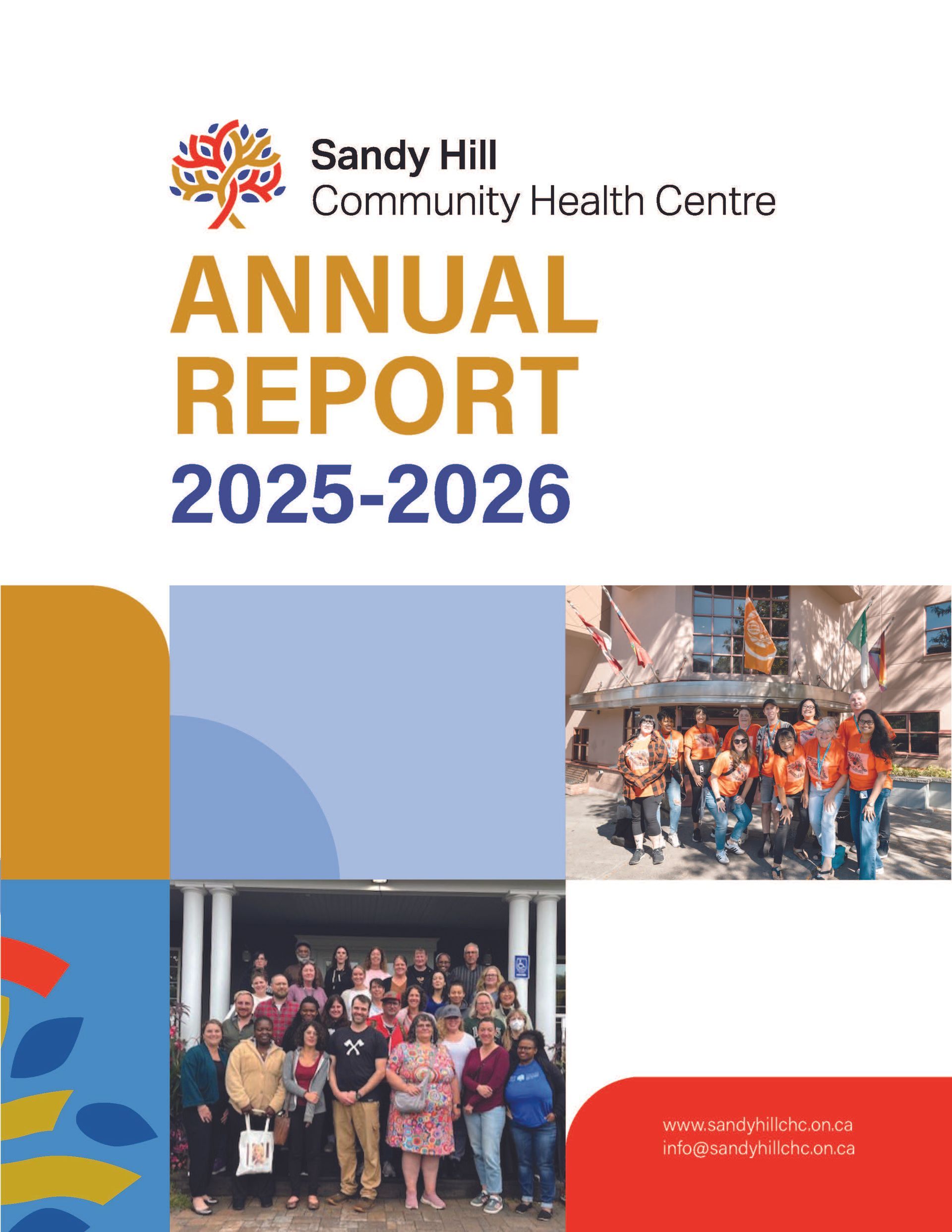 Cover page of the Sandy Hill Community Health Centre Annual Report 2025-2026.